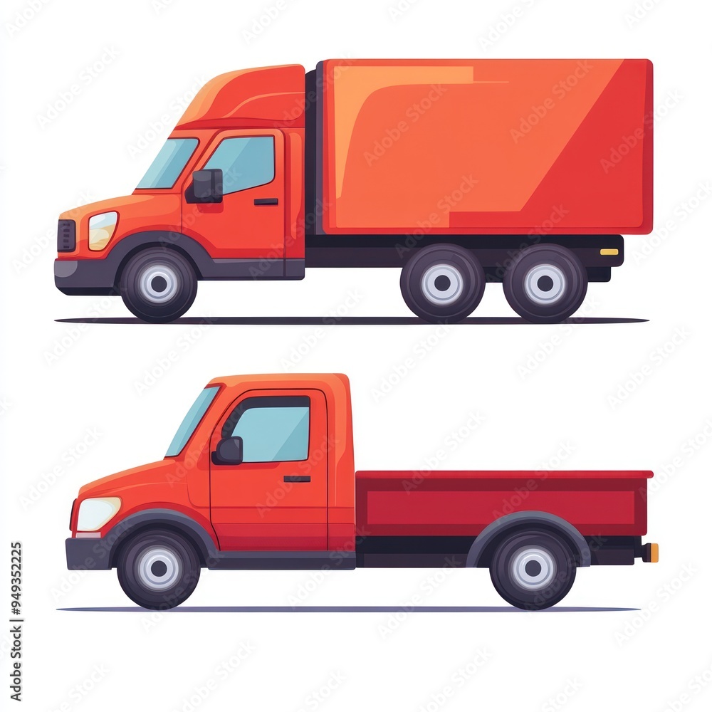 Fototapeta premium Red Delivery Truck Illustration