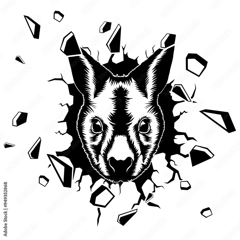 Obraz premium Wall Smashing Wallaby