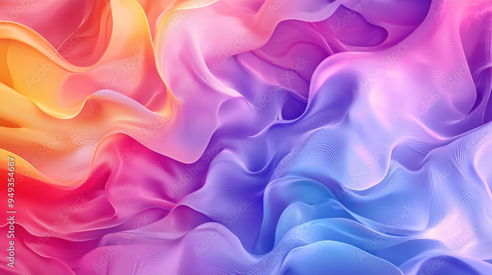 Obraz premium A creative abstract background with fluid shapes and vibrant colors blending seamlessly, creating a dynamic and visually stimulating composition --ar 16:9 --q 2
