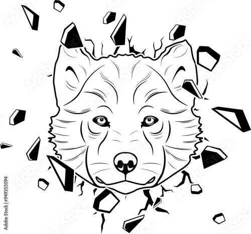 Wall Smashing Greenland Dog