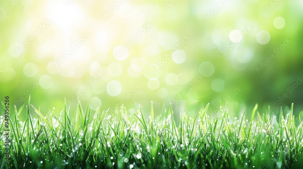 Green Meadow with Dew Wallpaper. A fresh green meadow in the early morning. Green Meadow with Dew Wallpaper. A fresh green meadow in the early morning.