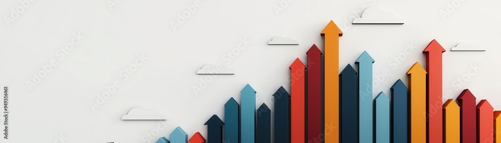 Key financial metrics, revenue growth and profit increase, flat design illustration Key financial metrics, revenue growth and profit increase, flat design illustration