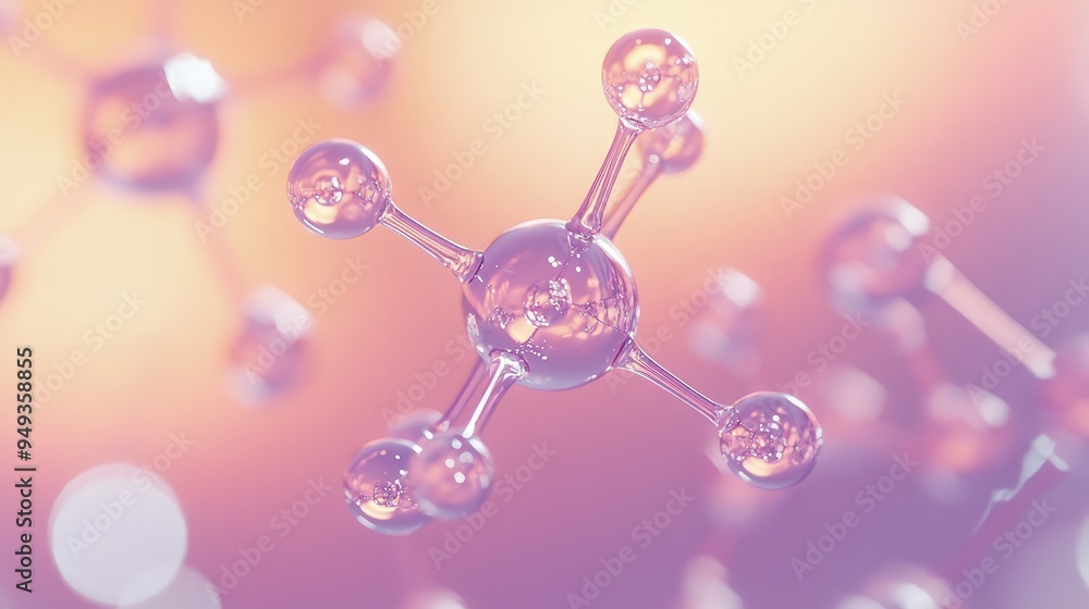 Molecular model with interconnected, transparent atoms, floating in a light, gradient space, symbolizing advanced chemical science. Molecular model with interconnected, transparent atoms, floating in a light, gradient space, symbolizing advanced chemical science.