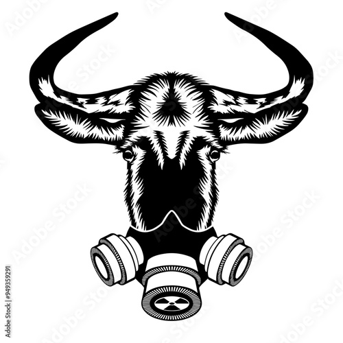 Wildebeest In Gas Mask