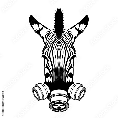 Zebra In Gas Mask