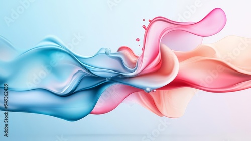 Abstract liquid metal in pastel tones flowing and merging with bright, contrasting colors, Colorful background, Futuristic pastel fusion