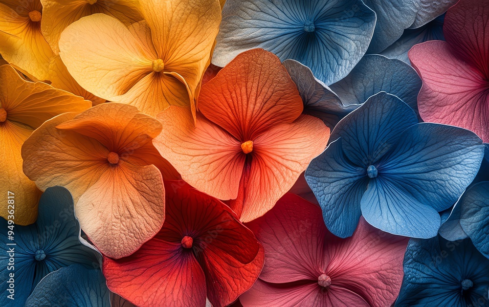 Close-up of detailed flower petals in vibrant colors, capturing the delicate beauty of nature Close-up of detailed flower petals in vibrant colors, capturing the delicate beauty of nature