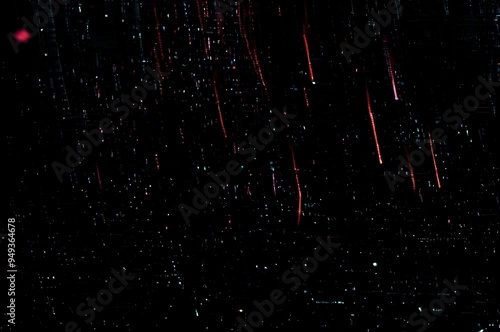 Classic VHS Glitch Overlay Texture on Black Background For Visual Effect