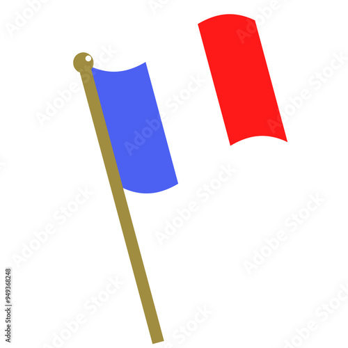 さおについたフランスの国旗のイラスト