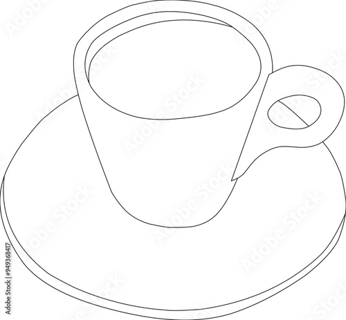 Espresso coffee(line drawing)