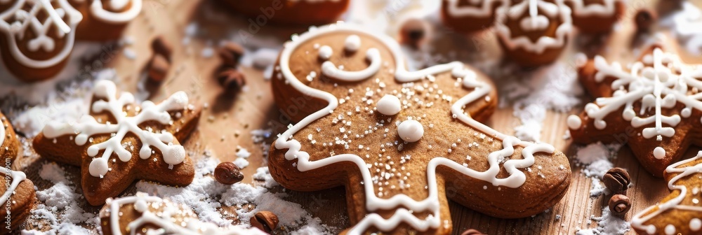Christmas Gingerbread Cookies Header, banner Christmas Gingerbread Cookies Header, banner