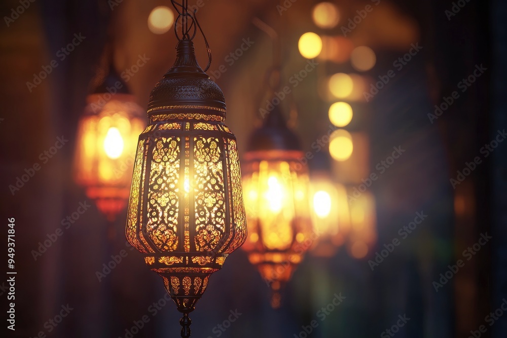 Ramadhan decorative with arabic lantern background. seamless looping time-lapse virtual 4K video animation background with generative ai Ramadhan decorative with arabic lantern background. seamless looping time-lapse virtual 4K video animation background with generative ai