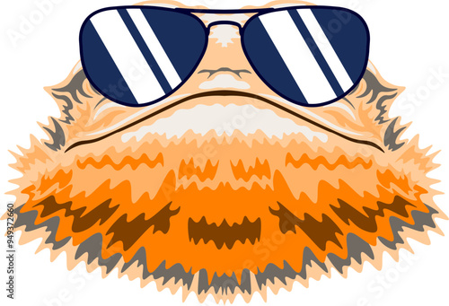 Bearded Dragon Face Aviator Sunglasses