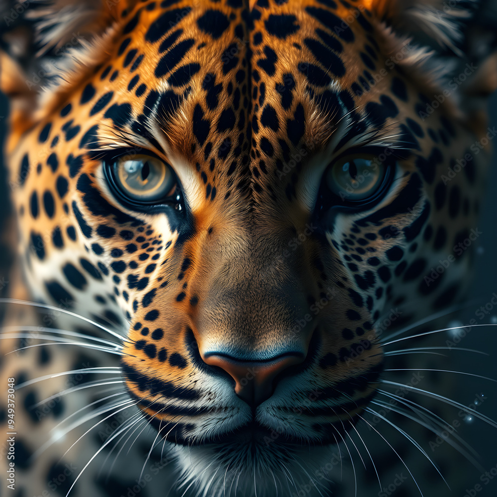 Close-up of a leopard's skin and eyes. Close-up of a leopard's skin and eyes.