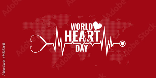 World Health Day background banner poster social media web cover design creative concept unique idea. Heart and stethoscope design for Health Day. Global health care concept. My Health My Right