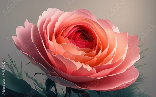 Animated Sequence of a Rose Blooming in Stages photo