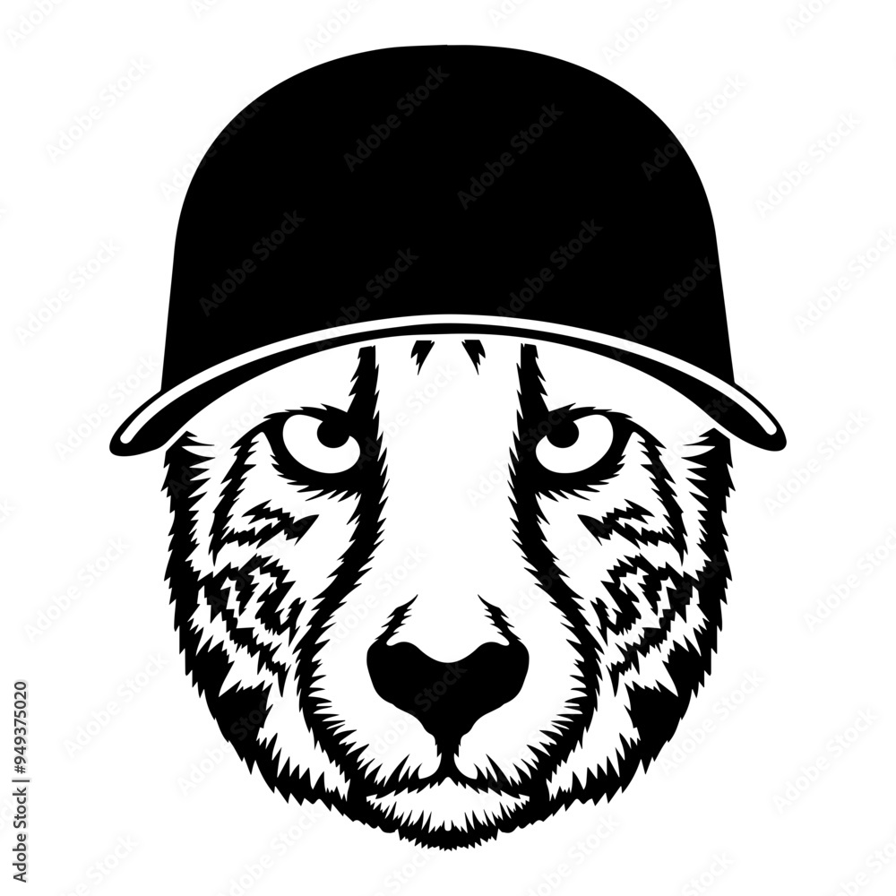 Cheetah In Baseball Cap Cheetah In Baseball Cap