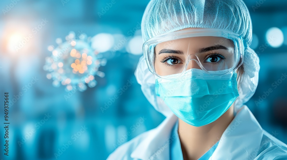Female Doctor in Protective Gear Looking at Camera Female Doctor in Protective Gear Looking at Camera
