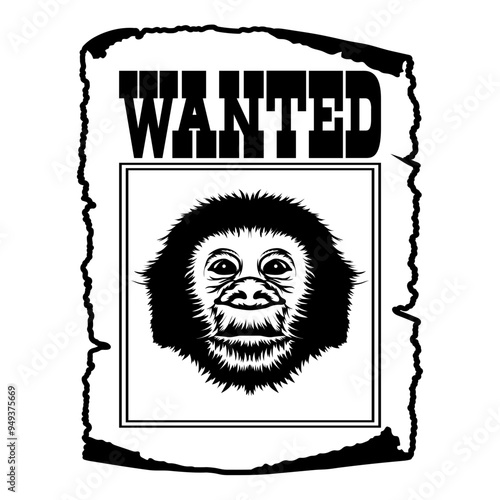 Chimp Monkey Champanzee Wanted Poster