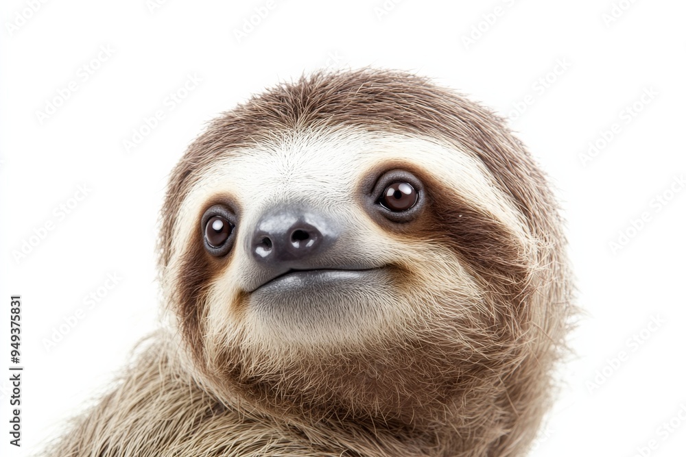 Photo of Sloth on white background , Generative AI Photo of Sloth on white background , Generative AI