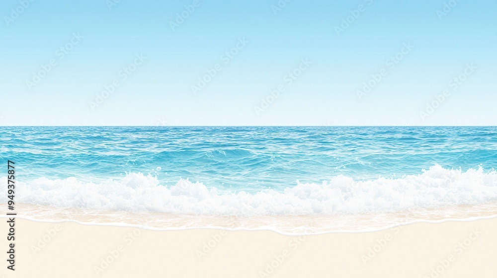 Ocean Waves Crashing on Sandy Beach Summer Seascape Ocean Waves Crashing on Sandy Beach Summer Seascape