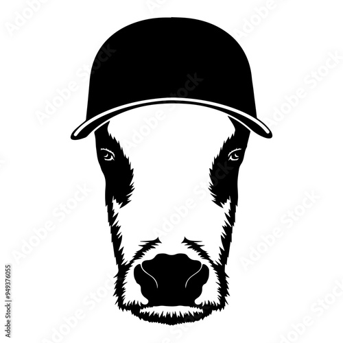 Cow In Baseball Cap