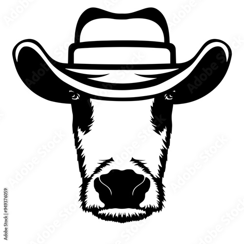Cow In Cowboy Hat