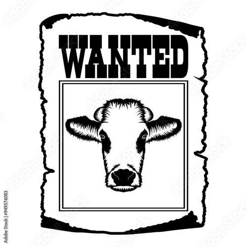 Cow Wanted Poster