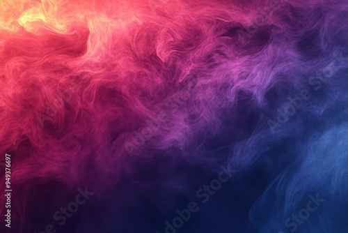 Abstract Swirling Smoke in Yellow, Pink, and Blue Hues