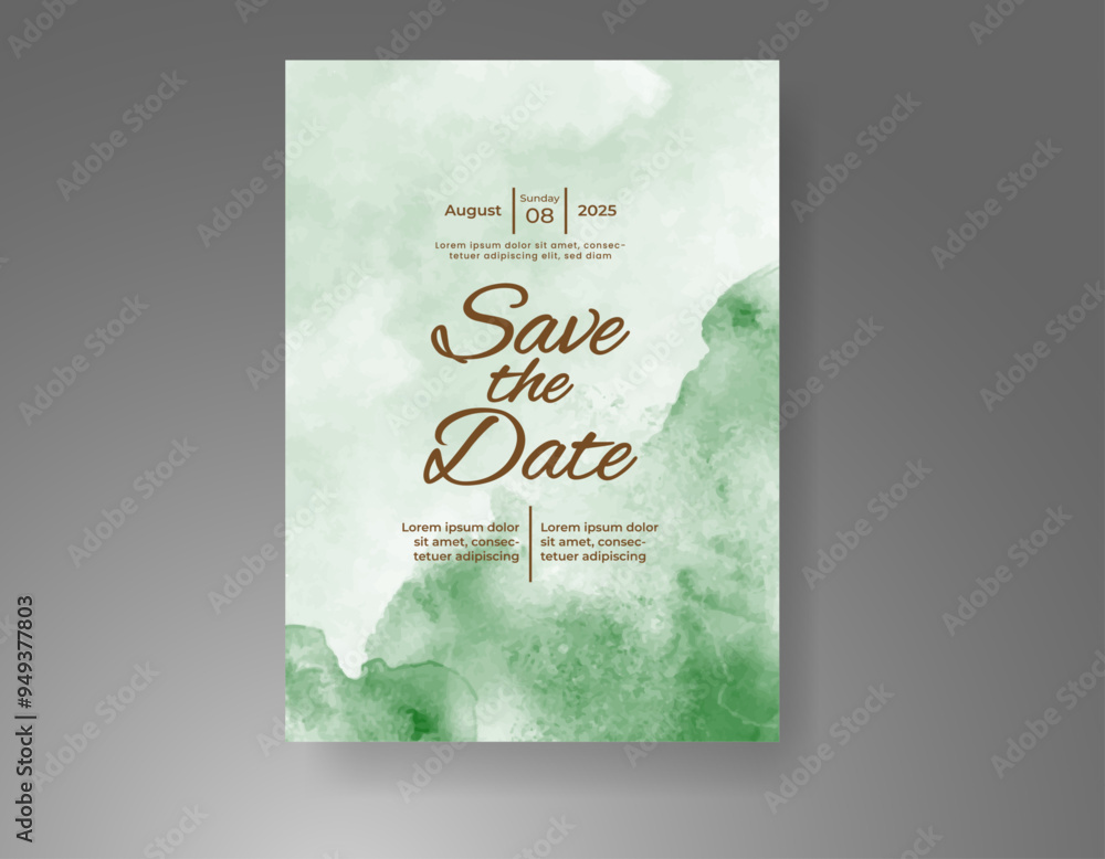 Wedding invitation with Abstract splashed watercolor background Wedding invitation with Abstract splashed watercolor background