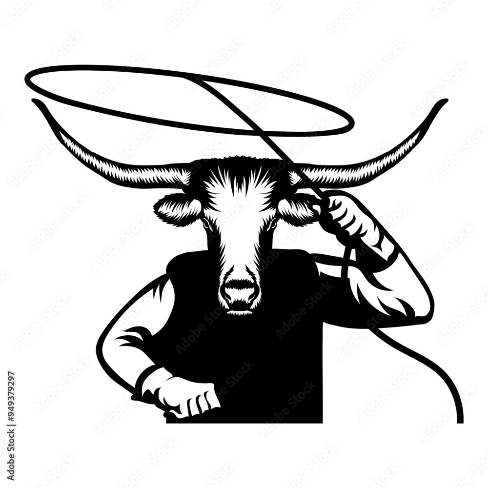 Fototapeta premium Cowboy Texas Longhorn
