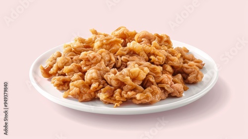 A White Plate of Crispy Fried Chicken Pieces