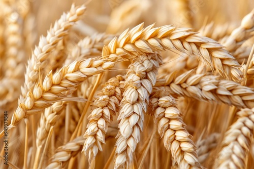 Close-up of Ripe Wheat Ears in a Field