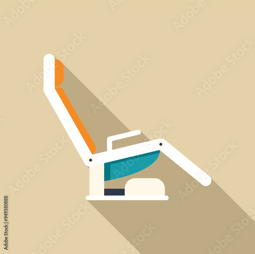 Reclining medical chair with adjustable backrest for examination and treatment of patients in modern clinic