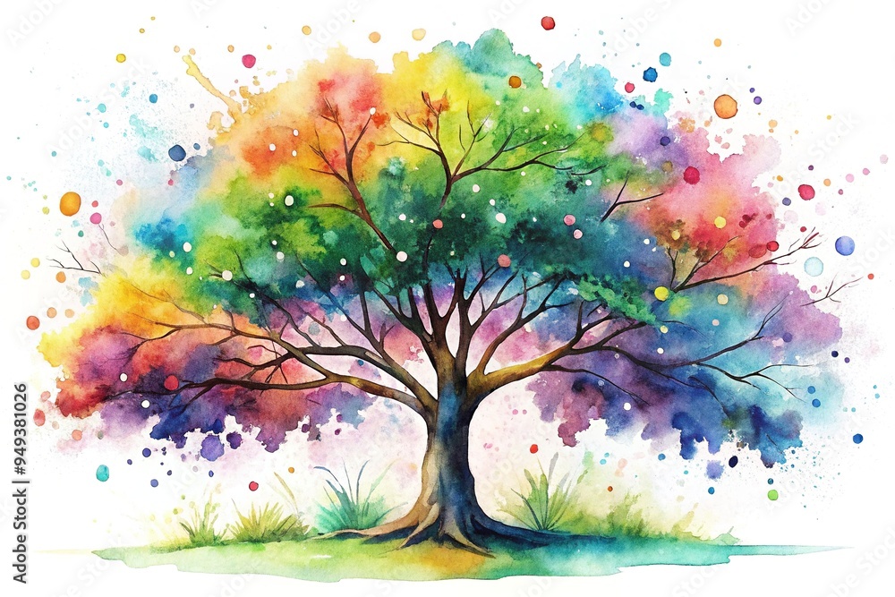 Obraz premium watercolor tree design