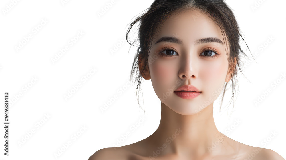 Beautiful Asian Woman with Clear Skin and Brown Eyes Beautiful Asian Woman with Clear Skin and Brown Eyes