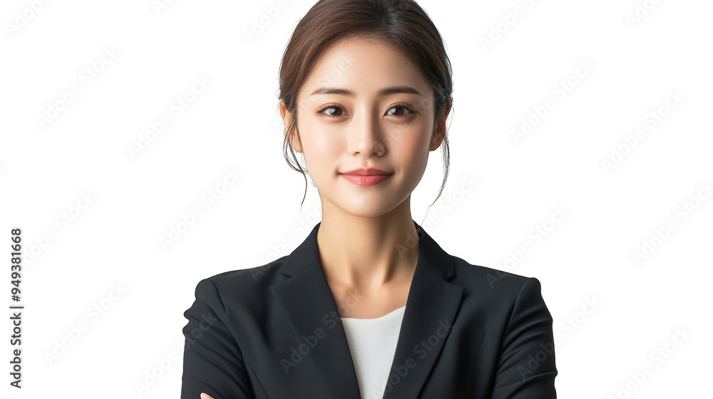 Confident Businesswoman in Black Suit Portrait Confident Businesswoman in Black Suit Portrait