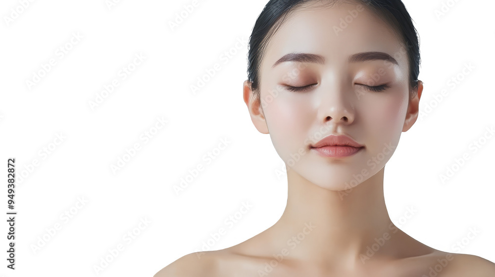 Beautiful Woman with Closed Eyes and Smooth Skin Beautiful Woman with Closed Eyes and Smooth Skin