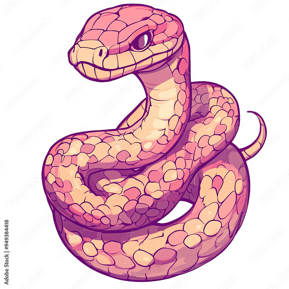 Fototapeta premium Snake Cartoon Style 