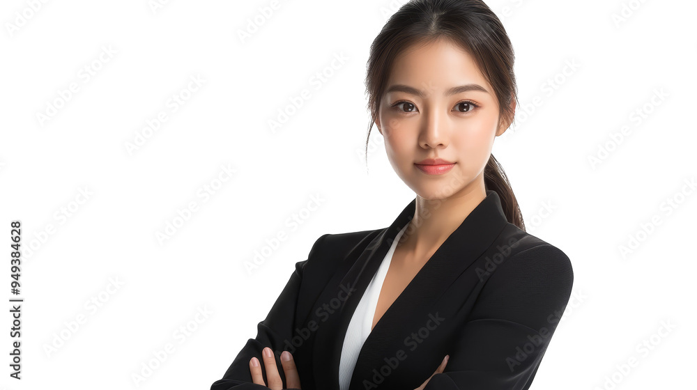 Confident Businesswoman in Black Suit Portrait Confident Businesswoman in Black Suit Portrait