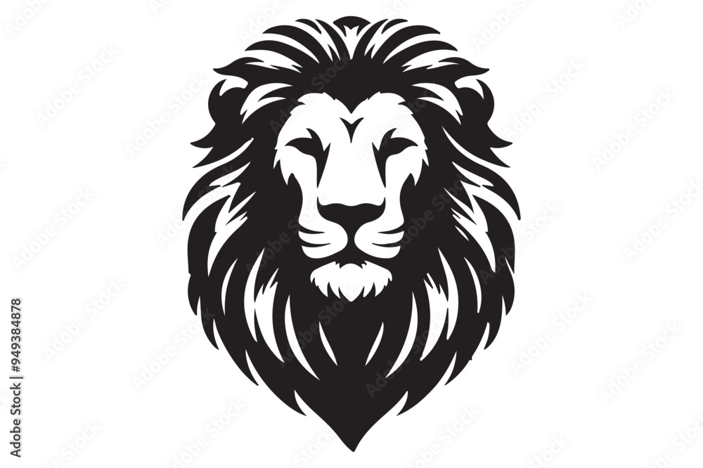 Fototapeta premium lion head silhouette vector illustration