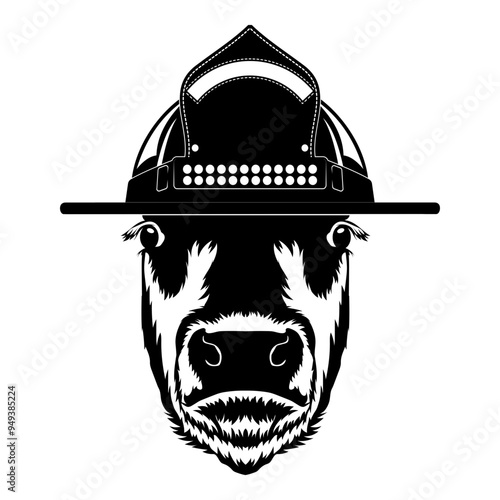 Firefighter Cow Head