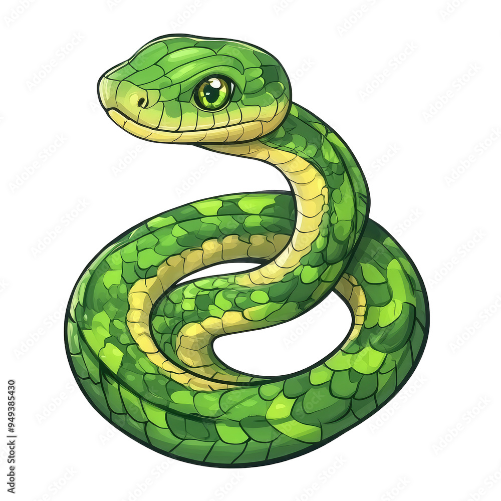 Fototapeta premium Snake Cartoon Style 