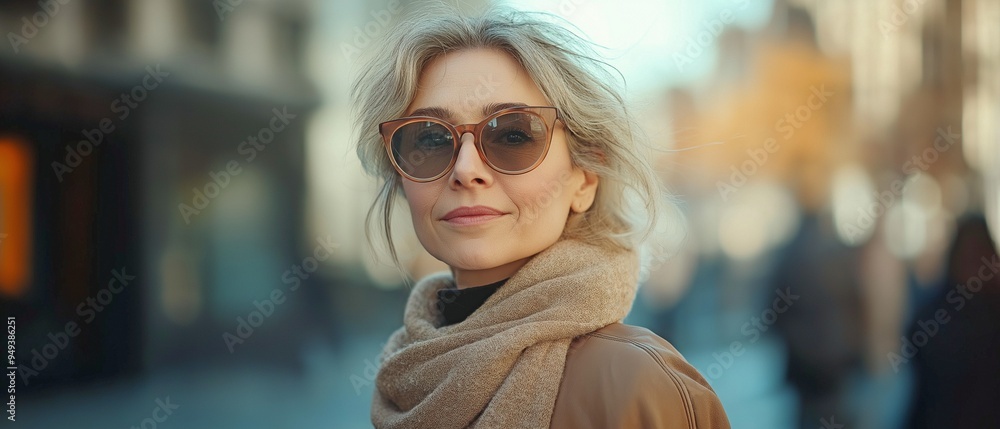 custom made wallpaper toronto digitalA mature, middle-aged woman with blond hair and sunglasses is seen strolling through the city streets while shopping outside.