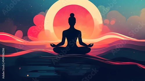 Wallpaper Mural MEDITATION ILLUSTRATION CONCEPT Torontodigital.ca