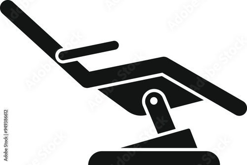 Black and white silhouette of an adjustable hydraulic chair being raised, ideal for beauty salons