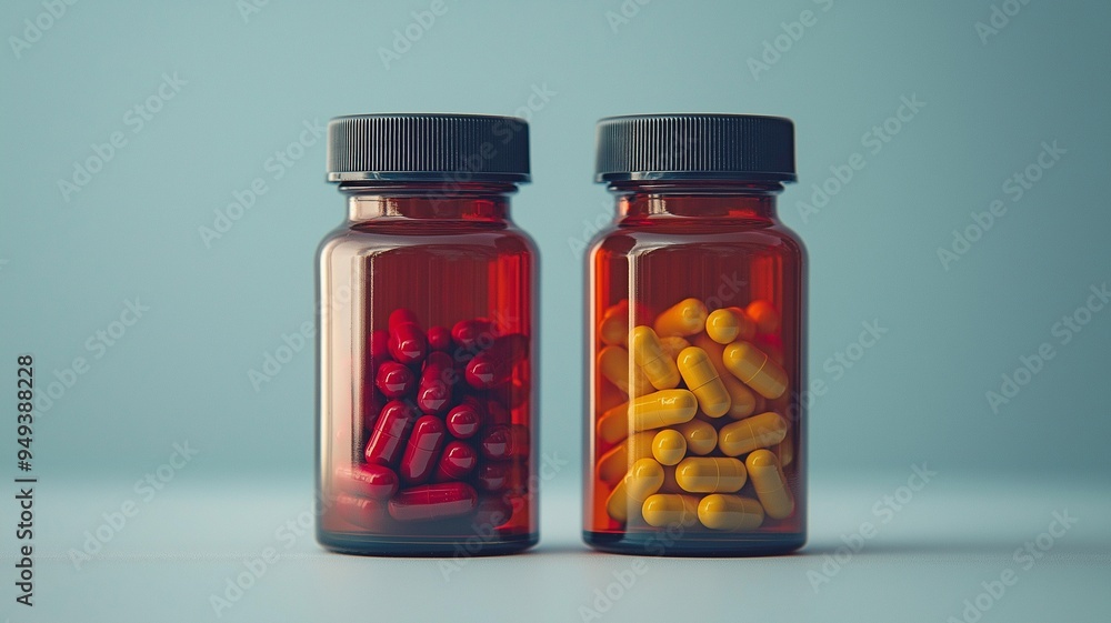 Placing the capsules in two distinct containers Placing the capsules in two distinct containers