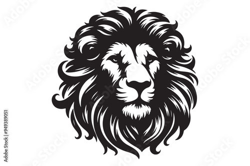 lion head silhouette vector illustration