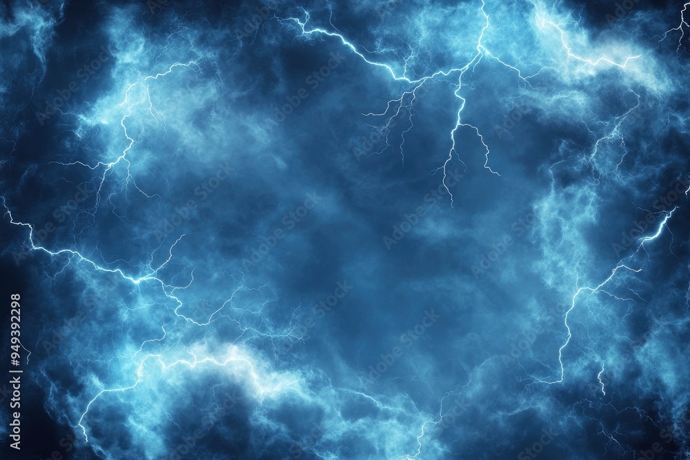 Vector frame design made of stormy blue sky with smoke and fog effects, accentuated by the radiance of branched lightning to create spectacular background images with generative ai Vector frame design made of stormy blue sky with smoke and fog effects, accentuated by the radiance of branched lightning to create spectacular background images with generative ai