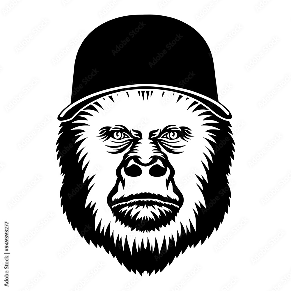 Fototapeta premium Gorilla In Baseball Cap